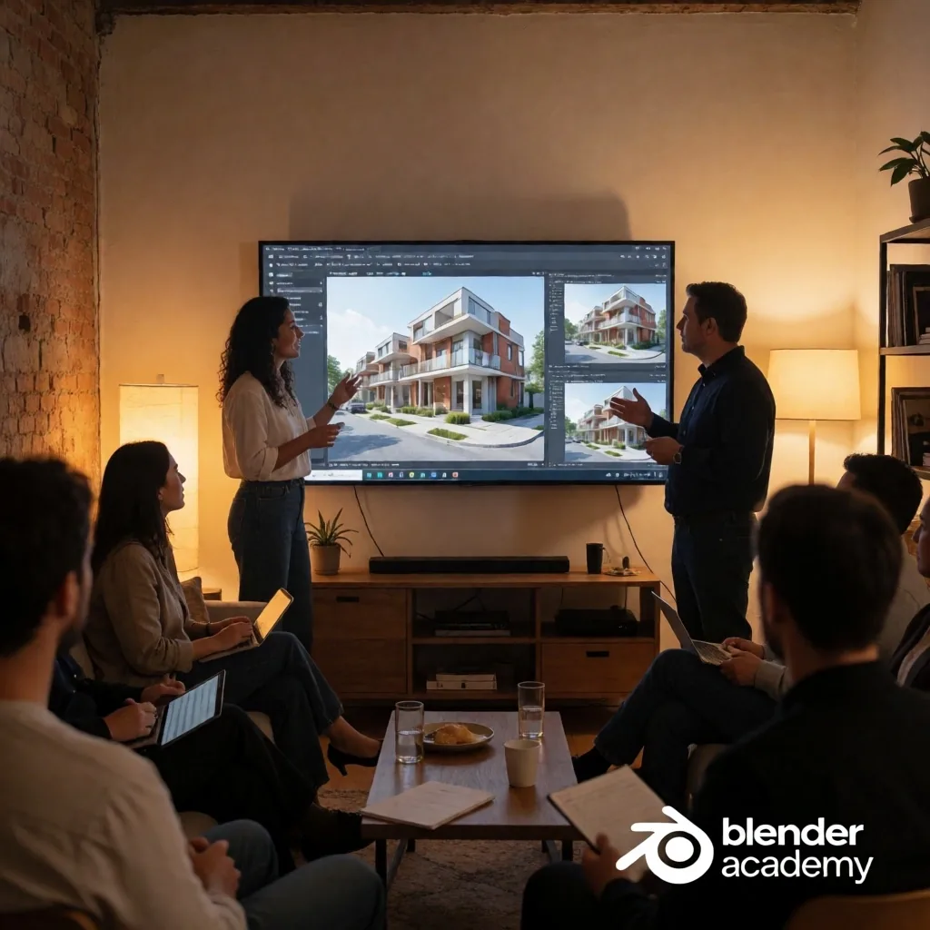 Encuentro de profesionales de visualización 3D en estudio