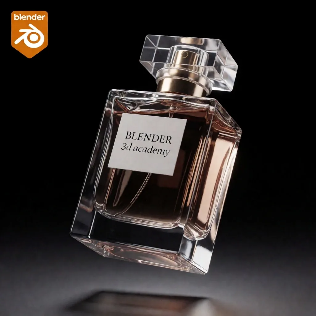 Render 3D de producto de e-commerce sobre fondo oscuro de estudio