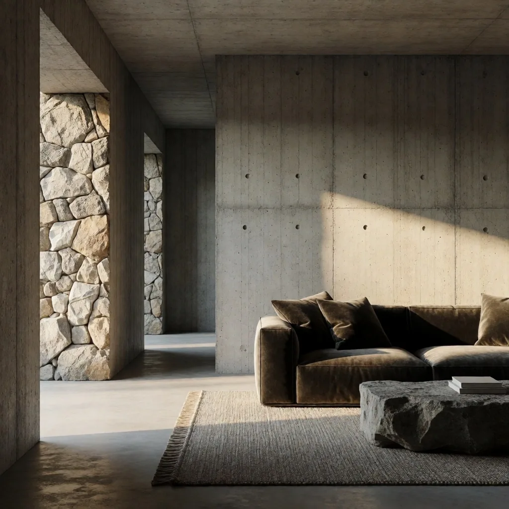 Render arquitectónico fotorrealista de interior moderno