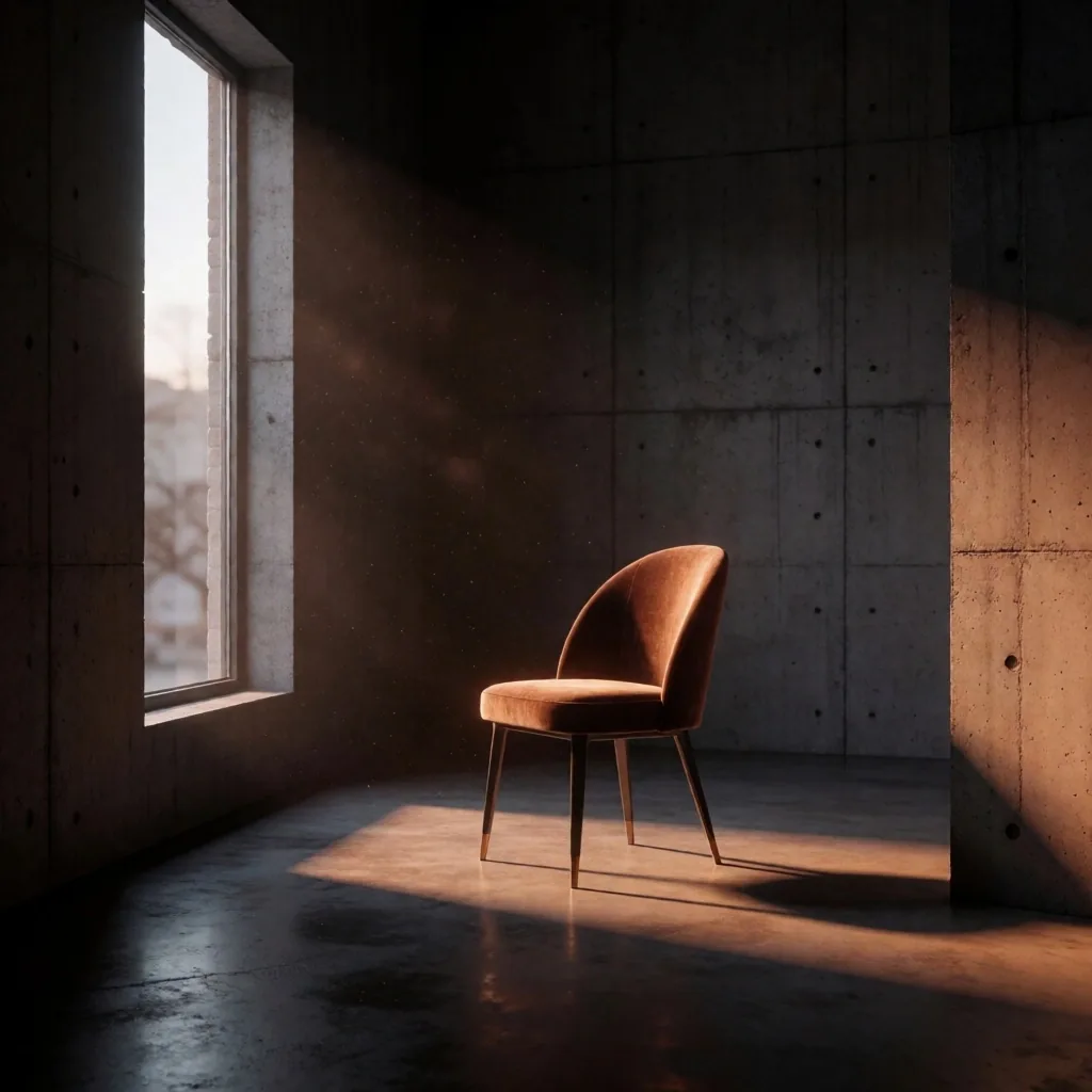 Composición de luz y color en render arquitectónico
