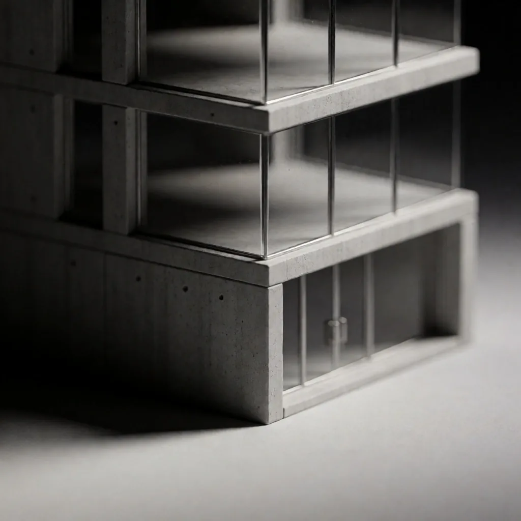 Modelo 3D arquitectónico con iluminación técnica
