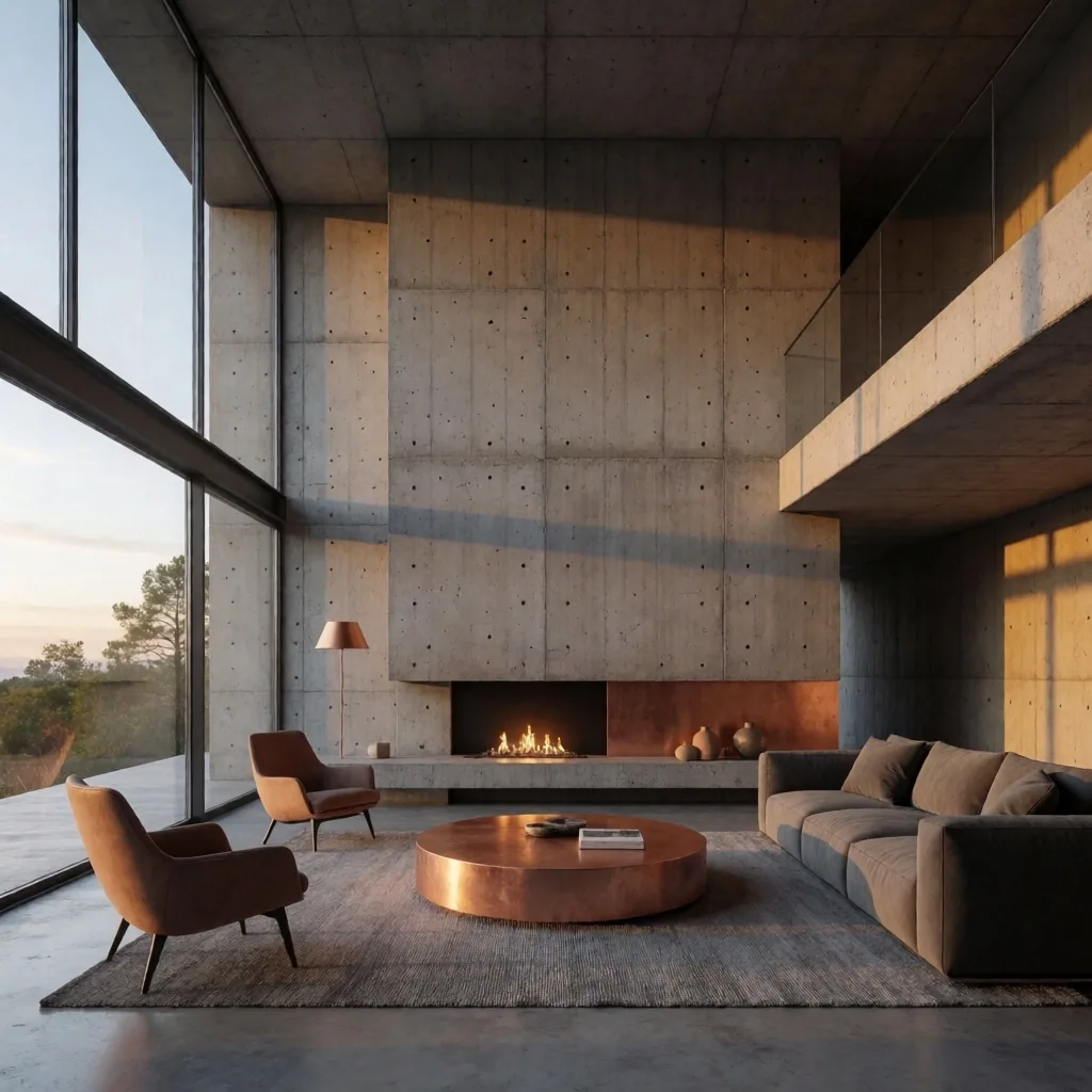 Render arquitectónico fotorrealista de interior moderno